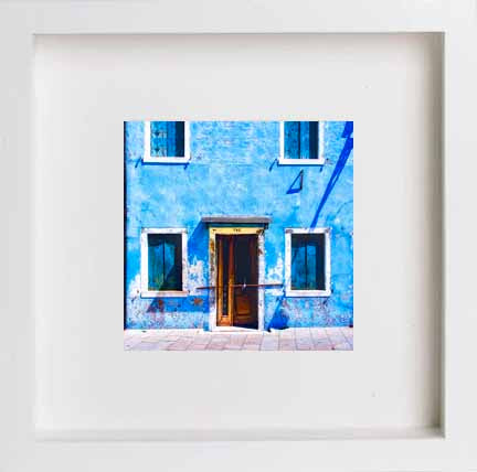 Italy Venice Blue Wall 0252 in 23cm x 23cm x 4.5cm frame, premium wall art print
