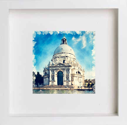 Italy Venetian Church 0254 in 23cm x 23cm x 4.5cm frame, premium wall art print