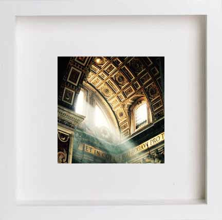 Italy Rome St Peters Basilica 0257 in White frame, premium wall art print