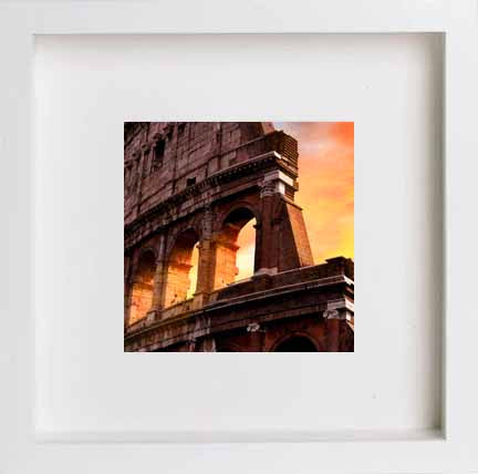Italy Rome Colosseum 0258 in White frame, premium wall art print