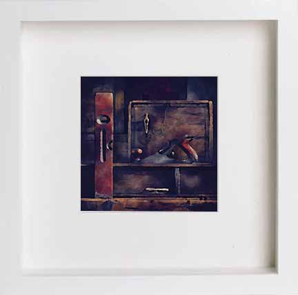 Still Life Tool Box 0287 in White frame, premium wall art print