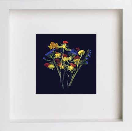 Still Life Floral Wild Flowers 0291 in White frame, premium wall art print