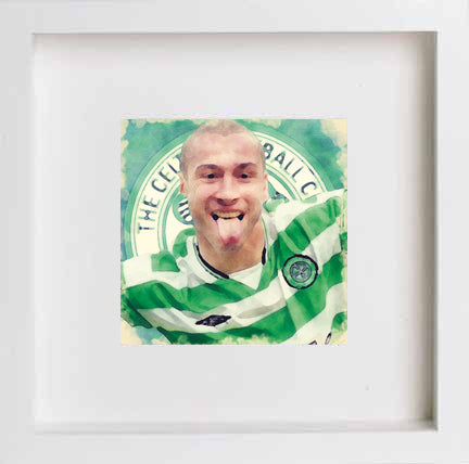 Glasgow Celtic Legend Henrik Larsson 0296 in White frame, premium wall art print
