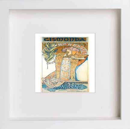 Vintage Poster Gismonda in White frame, premium wall art print