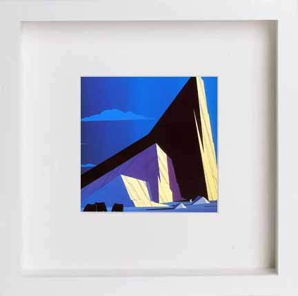 Vintage Grazing At Sunset in White frame, premium wall art print