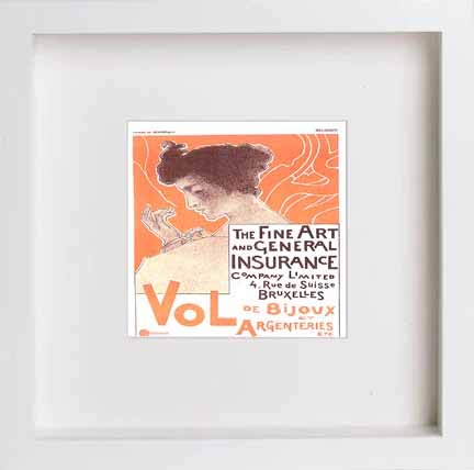 Vintage Poster The Fine Art And General Insurance Company Limited Poster in White frame, premium wall art print