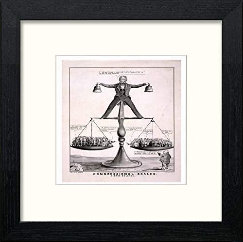 Vintage Poster Congressional Scales A True Balance in Black Wood frame, premium wall art print