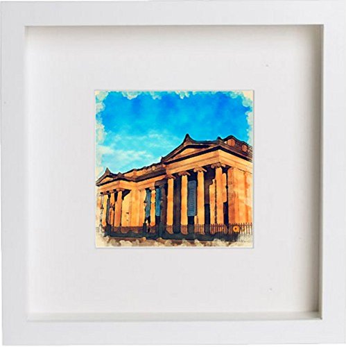 Edinburgh Royal Scottish Academy 0031 in White frame, premium wall art print