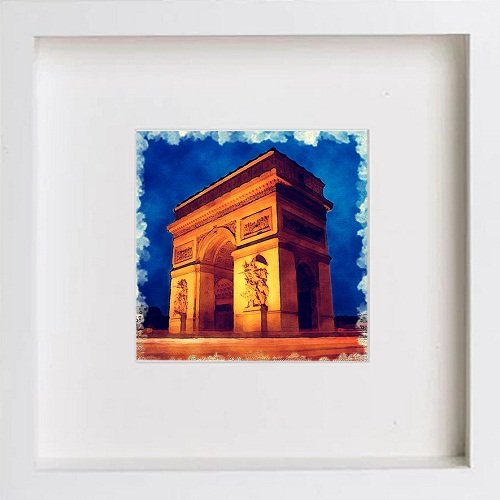 Paris Collection Arc De Triomphe 163 in White frame, premium wall art print