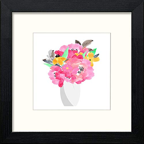 Flowers in Black Wood frame, premium wall art print