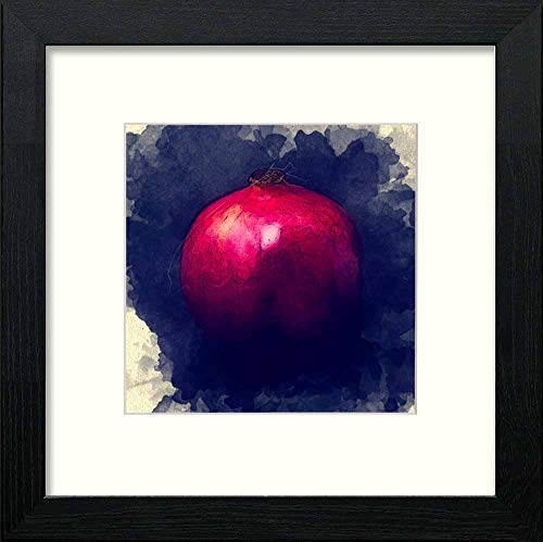 Vintage Pomegranate in Black Wood frame, premium wall art print