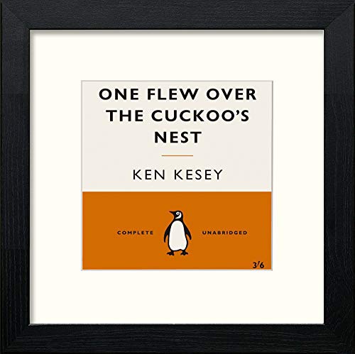 Vintage One Flew Over The Cuckoos Nest in Black Wood frame, premium wall art print