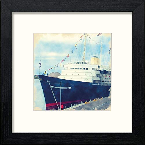 Edinburgh Britannia in Black Wood frame, premium wall art print
