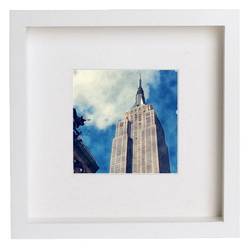 New York City Collection The Empire State Building 156 in White frame, premium wall art print