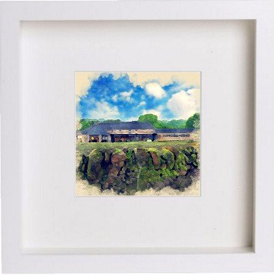 Golf Kingsbarns 73 in White frame, premium wall art print