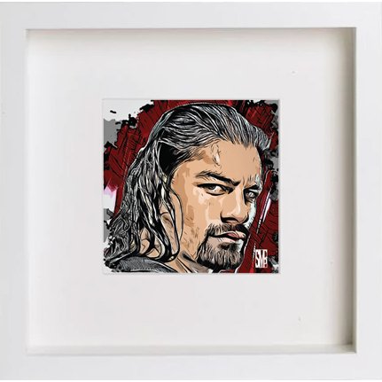 WWE Raw Roman Reigns 238 in White frame, premium wall art print