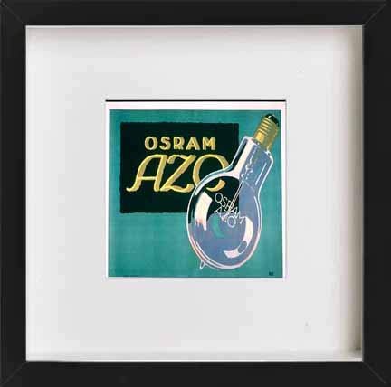 L Lumartos Vintage Poster Osram Azo Electric Light Bulbs