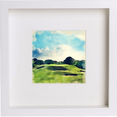 Golf Gleneagles 5th Hole 72 in Wooden Box Frame frame, premium wall art print
