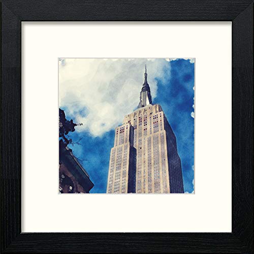 New York Empire State Building in Black Wood frame, premium wall art print