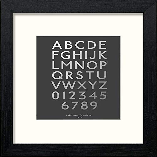 Vintage Johnston Typeface Poster in Black Wood frame, premium wall art print