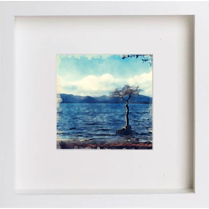 Glasgow Balmaha 0211 in White frame, premium wall art print
