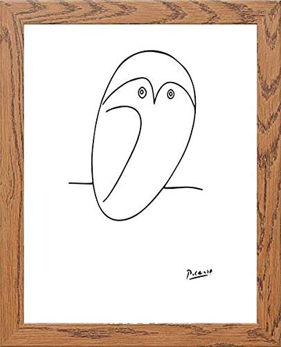Vintage Poster Picasso Owl in Wood frame, premium wall art print