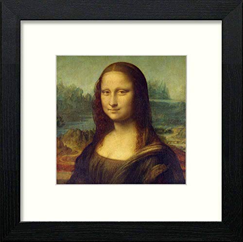 Vintage Mona Lisa in Black Wood frame, premium wall art print