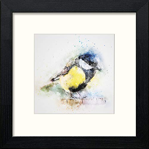 Garden Bird in Black Wood frame, premium wall art print