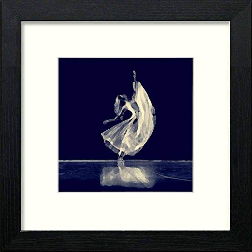 Vintage Ballerina Dancer in Black Wood frame, premium wall art print