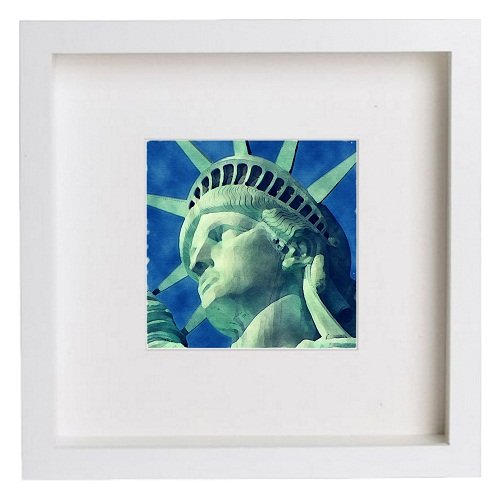 New York City Collection The Statue Of Liberty 158 in White frame, premium wall art print