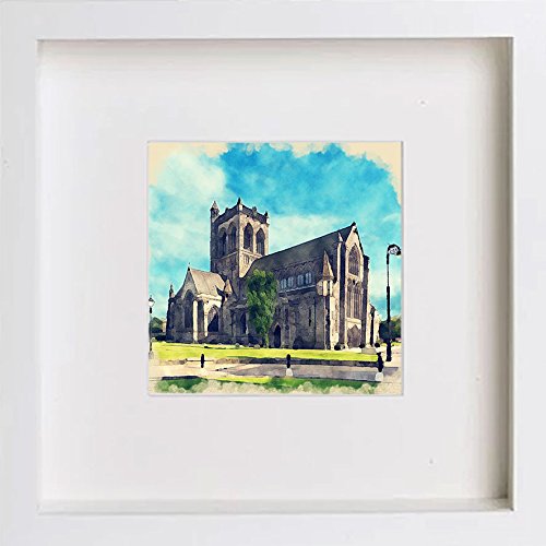 Paisley, Scotland Paisley Abbey From North West 162 in White frame, premium wall art print