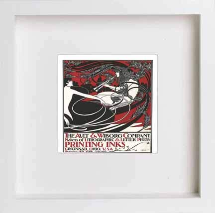 Vintage Poster Ault Wiborg Company Advertising in White frame, premium wall art print