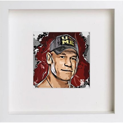 WWE Raw John Cena 235 in White frame, premium wall art print