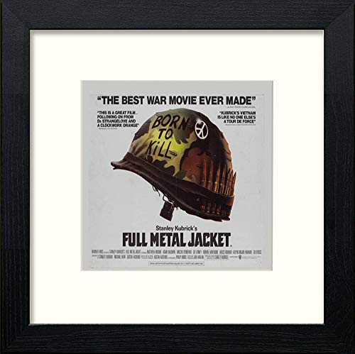 Vintage Full Metal Jacket Poster in Black Wood frame, premium wall art print