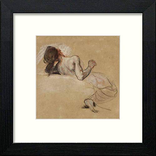 Vintage Woman Figure in Black Wood frame, premium wall art print