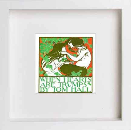 Vintage Poster When Hearts Are Trumps in White frame, premium wall art print