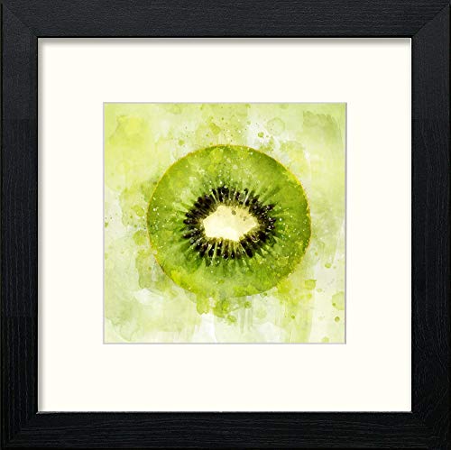 Kiwi in Black Wood frame, premium wall art print