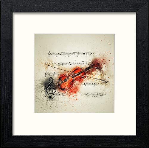 Violin in Black Wood frame, premium wall art print