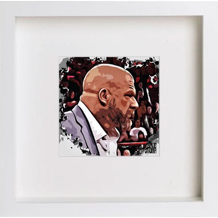 WWE Raw Triple H 243 in White frame, premium wall art print