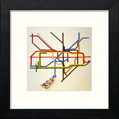 Vintage Tate Tube Poster in Black Wood frame, premium wall art print