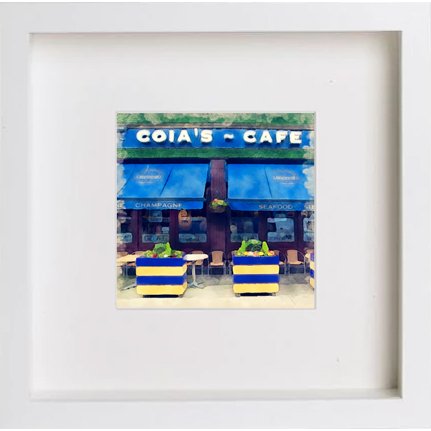 Glasgow Coias Cafe 0213 in 23cm x 23cm x 4.5cm frame, premium wall art print