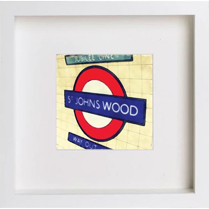 London Underground St Johns Wood 228 in 23cm x 23cm x 4.5cm frame, premium wall art print