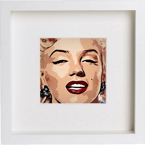 Marilyn Monroe 143 in White frame, premium wall art print
