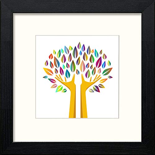 Tree Of Love in Black Wood frame, premium wall art print
