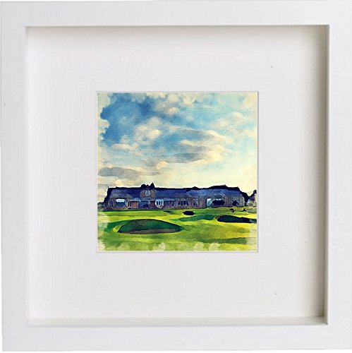 Golf Royal Troon Golf Club 76 in White frame, premium wall art print