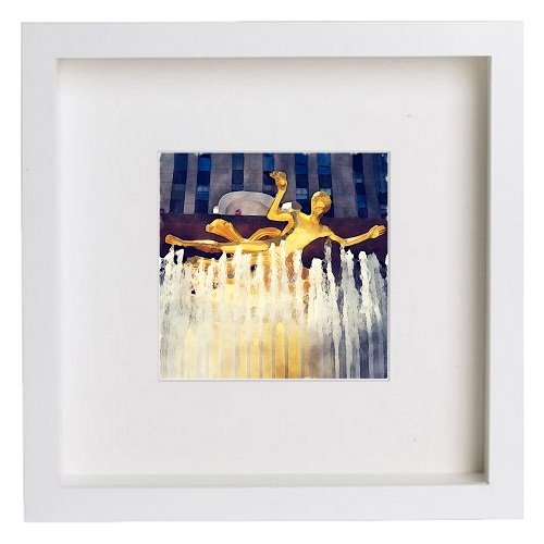 New York City Collection Rockefeller Centre 153 in White frame, premium wall art print