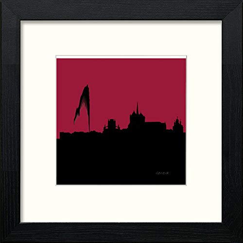 Geneva Silhouette in Black Wood frame, premium wall art print
