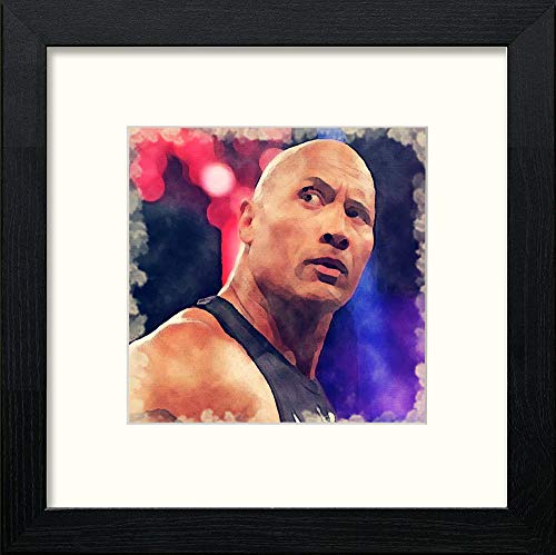 The Rock in Black Wood frame, premium wall art print