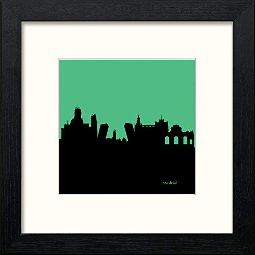 Madrid Silhouette in Black Wood frame, premium wall art print