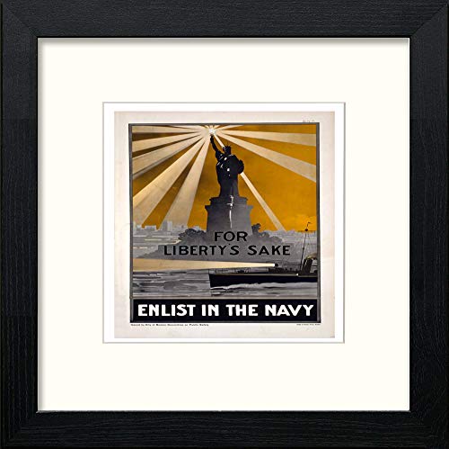 Vintage Poster For Liberty's Sake in Black Wood frame, premium wall art print